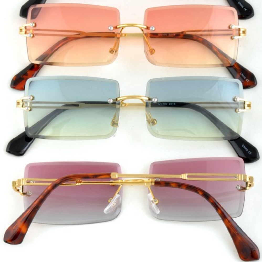 Rimless ombre pink sunglasses - Picture 11 of 11